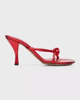 Сандалии Blink с металлизированным узлом Bottega Veneta, цвет Chili