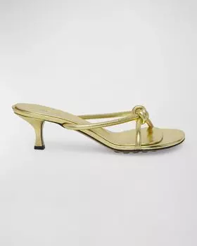 Сандалии Blink с металлизированным узлом Bottega Veneta, цвет Gold