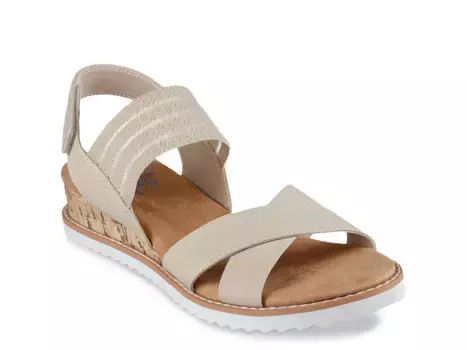 Сандалии BOBS from Skechers Desert Kiss Shore Enough Wedge Sandal, бежевый