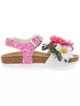 Сандалии Botanic Bouquet Glitter Monnalisa, цвет ciclamo/cristallo