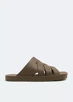 Сандалии BOTTEGA VENETA Plat slide sandals, зеленый