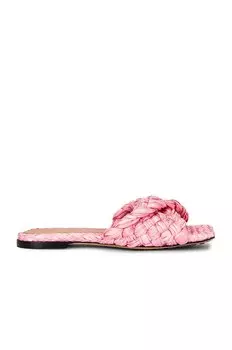 Сандалии Bottega Veneta Raffia Stretch Flat Mules, цвет Blossom