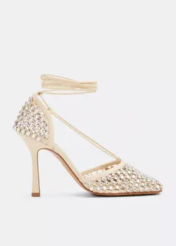Сандалии Bottega Veneta Sparkle Stretch, бежевый
