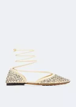 Сандалии BOTTEGA VENETA Sparkle Stretch sandals, бежевый