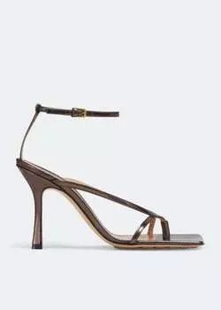 Сандалии Bottega Veneta Stretch Strap, металлик