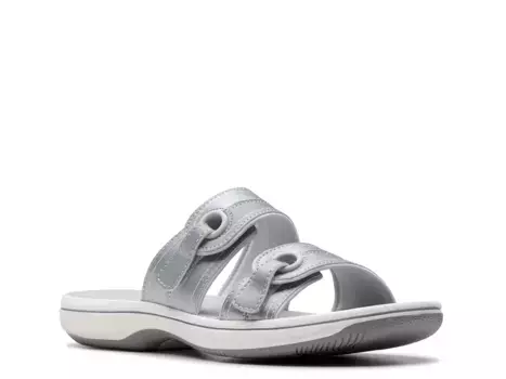 Сандалии Breeze Maye Slide - женские Clarks, Silver Metallic