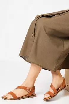 Сандалии Britney на плоской подошве с асимметричной пряжкой и деталями Oasis, коричневый