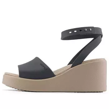 Сандалии brooklyn ankle strap wedge sandals 'black beige' Crocs, черный