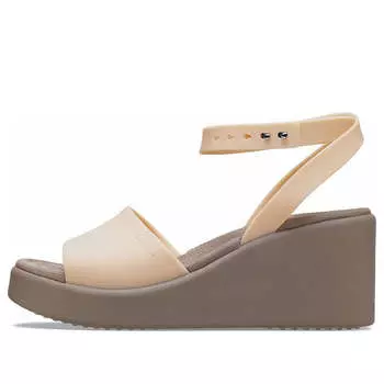 Сандалии brooklyn ankle strap wedge sandals 'cream white brown' Crocs, белый