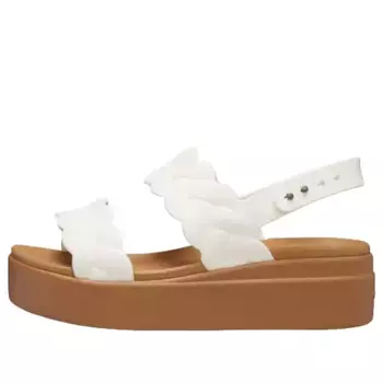 Сандалии brooklyn woven wedge sandals 'white brown' Crocs, белый