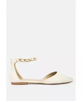 Сандалии Buqisi на плоской подошве, украшенные цепочкой London Rag, бежевый