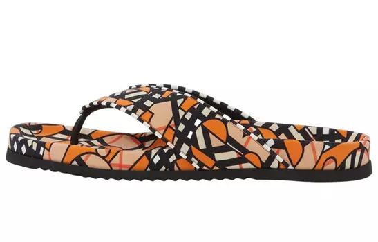 Сандалии Burberry с монограммным принтом, оранжево-белый