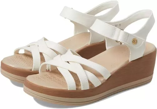 Сандалии Bzees Rhythm Wedge Strappy Sandals, цвет White Fabric