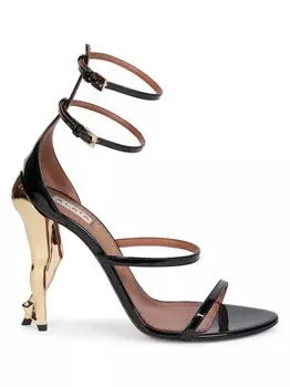 Сандалии Cabaret из лакированной кожи с ремешком на щиколотке Alaa