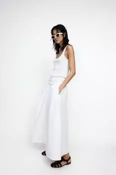 Сандалии cage с эффектом бархата ZARA, коричневый