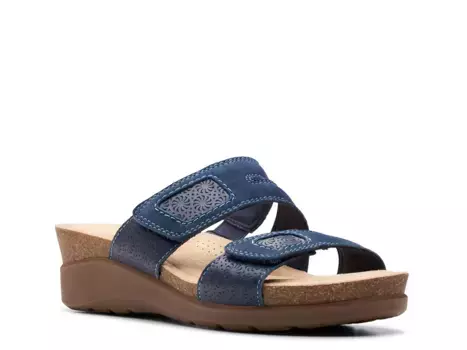 Сандалии Calenne Maye Wedge Sandal Clarks, цвет navynubuck