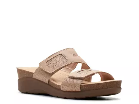 Сандалии Calenne Maye Wedge Sandal Clarks, серо-коричневый