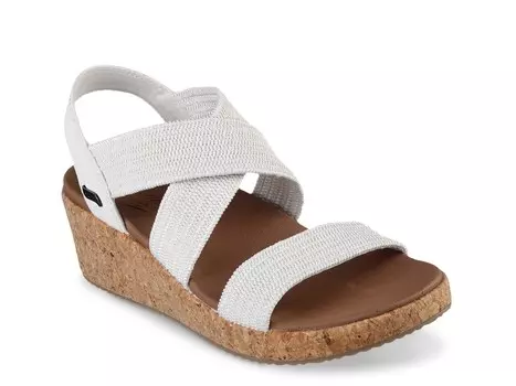 Сандалии Cali Arch Fit Beverlee Love Stays на танкетке Skechers, белый