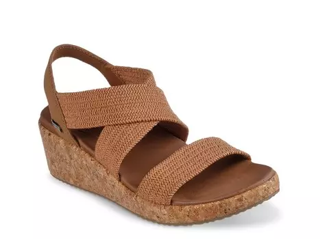 Сандалии Cali Arch Fit Beverlee Love Stays на танкетке Skechers, коричневый