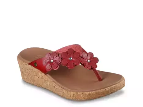 Сандалии Cali Arch Fit Beverlee Rare Blossom Wedge Sandal Skechers, Red