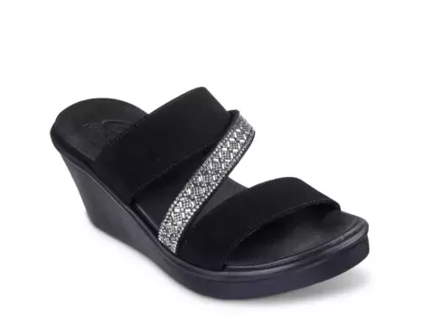 Сандалии Cali Rumble On Social Glam Wedge Sandal Skechers, черный