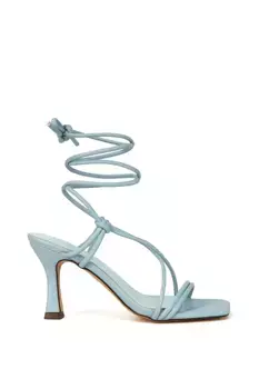 Сандалии Callie на среднем высоком каблуке с квадратным носком и шнуровкой XY London, синий