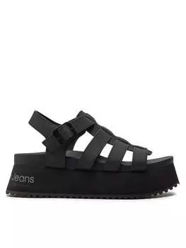Сандалии Calvin Klein Jeans Platform Buckle Rubber Mg Mtl, черный