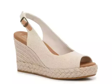 Сандалии Camilla Wedge Sandal Toms, бежевый/золотой/металлик