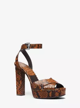 Сандалии Cannon на платформе с тиснением Python Michael Kors