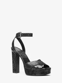 Сандалии Cannon на платформе с тиснением Python Michael Kors