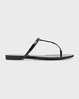 Сандалии Cassandra Patent YSL с ремешками Saint Laurent, цвет Noir