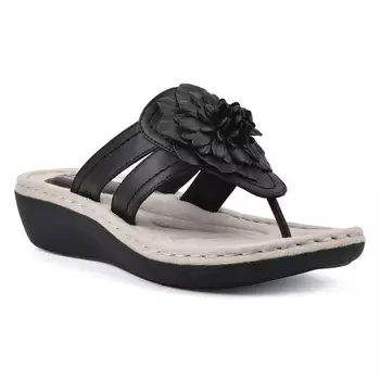 Сандалии Cassia на танкетке с вьетнамками Cliffs By White Mountain, черный