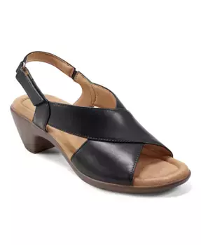 Сандалии Chantal Crisscross на низком каблуке из кожи Easy Spirit, черный