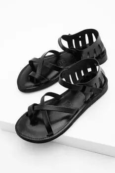 Сандалии - Черный - На плоской подошве Marjin, черный