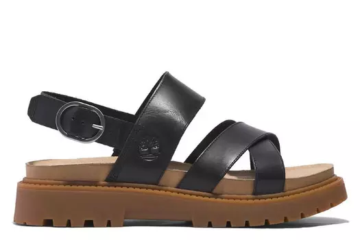 Сандалии Clairemont Way с перекрестными ремешками Сандалии на танкетке Timberland, черный
