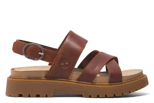 Сандалии Clairemont Way с перекрестными ремешками Сандалии на танкетке Timberland, коричневый