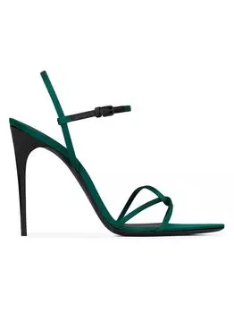 Сандалии Clara из креп-сатина Saint Laurent