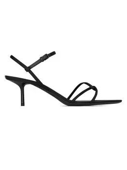 Сандалии Clara из креп-сатина Saint Laurent, черный