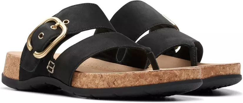Сандалии Clarks Reileigh Park, цвет Black Nubuck
