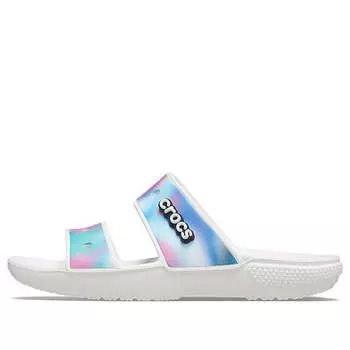 Сандалии classic colorful multi-color white sandals Crocs, белый