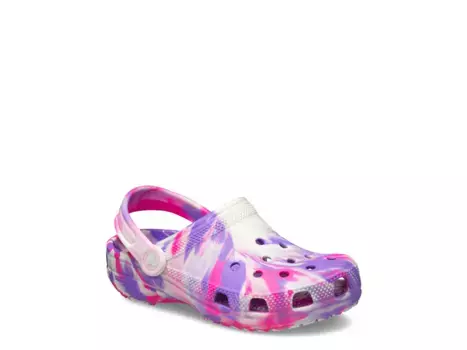 Сандалии Classic Glow Marbled Clog Crocs, розовый/мультиколор