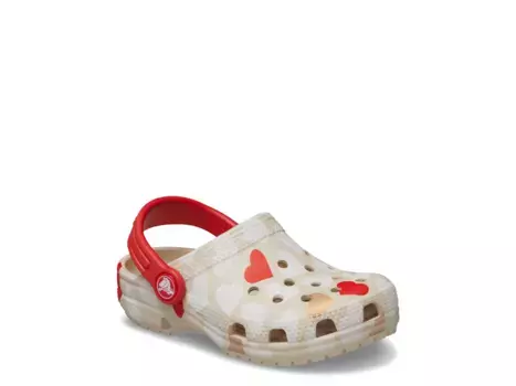 Сандалии Classic Heart Print Clog Crocs, цвет multicolor