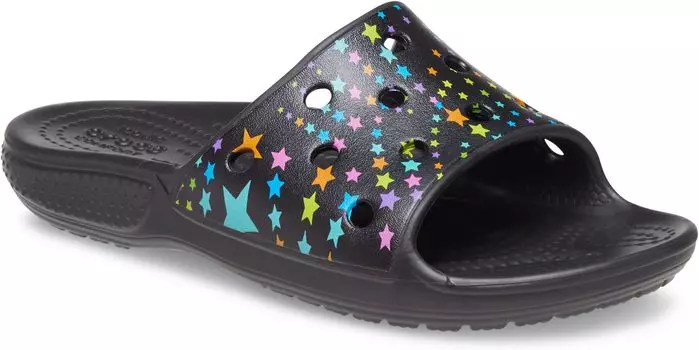 Сандалии Classic Slide Crocs, цвет Black/Multi Disco Dance Party
