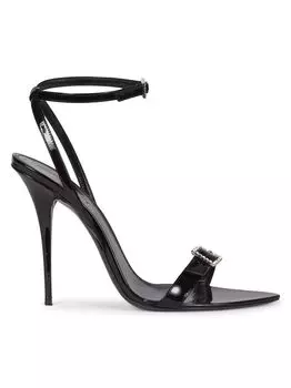 Сандалии Claude из лакированной кожи Saint Laurent, неро