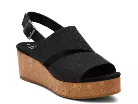 Сандалии Claudine Wedge Sandal Toms, черный