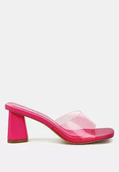 Сандалии Clear Flirt с прозрачным ремешком и застежкой на каблуке London Rag, розовый