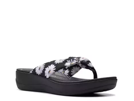 Сандалии Cloudsteppers Arla Glison Wedge Sandal Clarks, черно-белый