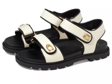 Сандалии COACH Brynn Canvas Sandal, цвет Chalk/Black
