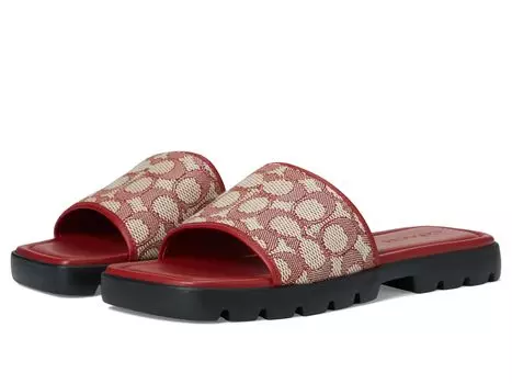 Сандалии COACH Florence Sandals In Signature Textile Jacquard, цвет Ruby