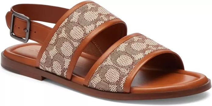 Сандалии COACH Julian Signature Two Strap Sandal, цвет Burnished Amber
